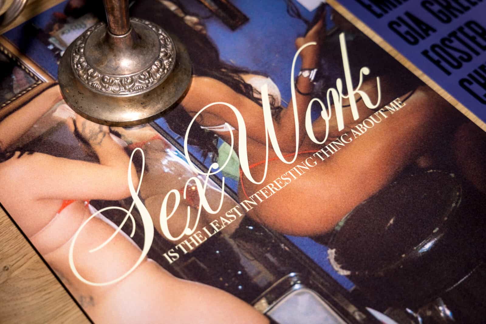 Event poster of Sex work exhibition at The Bath House in Hackney Wick
