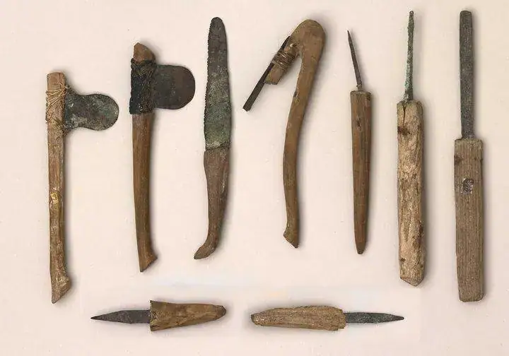 Ancient Egyptian embalming tools displayed in Luxor