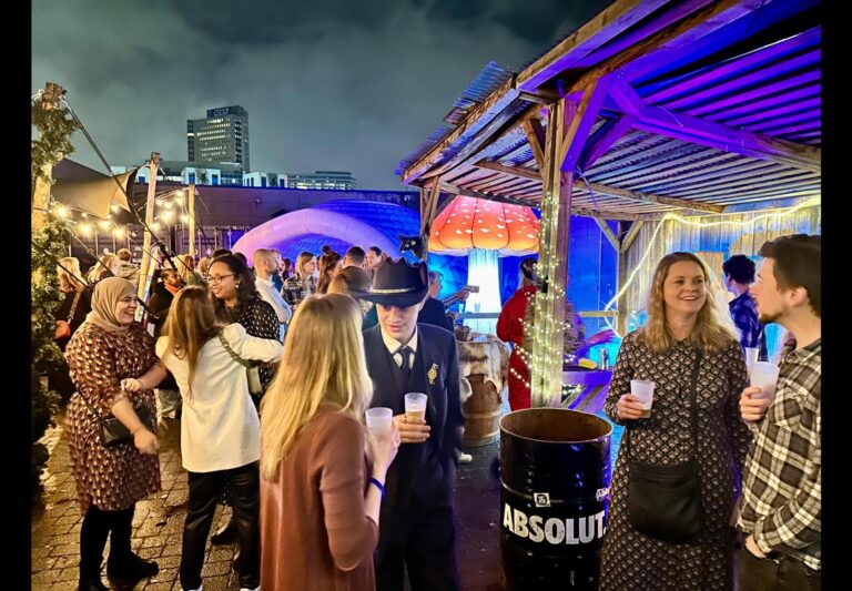 Borrel op het winterplein
