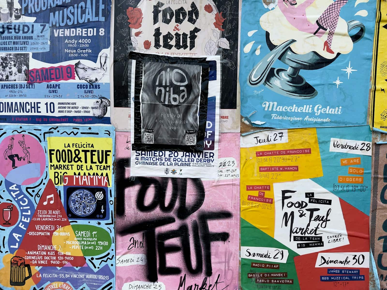 Summer Food Stamps 2025: Street posters advertise food and events.