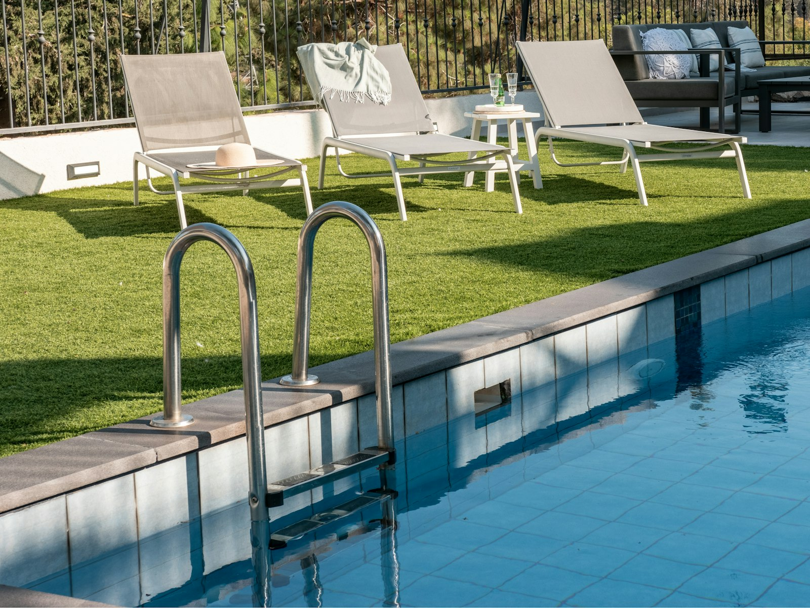 Residential swimming pool serviced by Perfect Pools CT in Fairfield and Westchester
