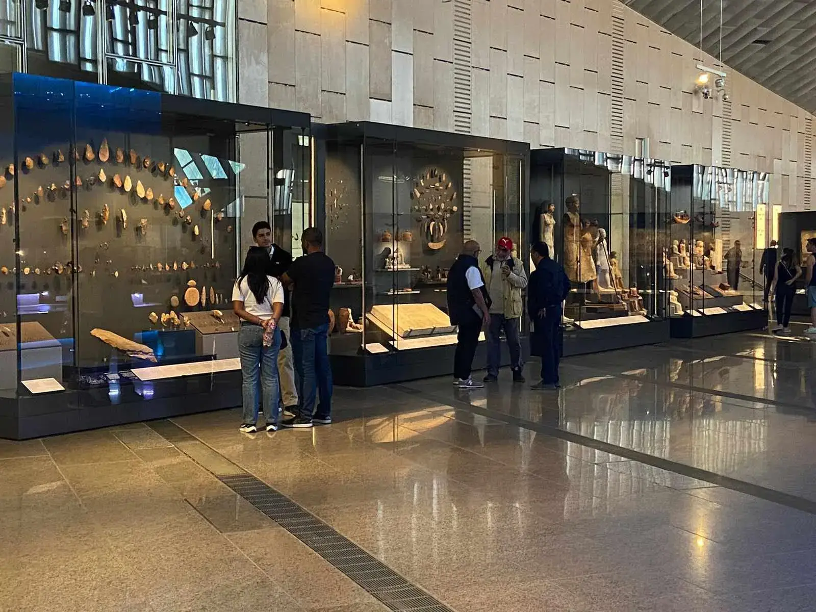 Ancient artifacts displayed in museum cases