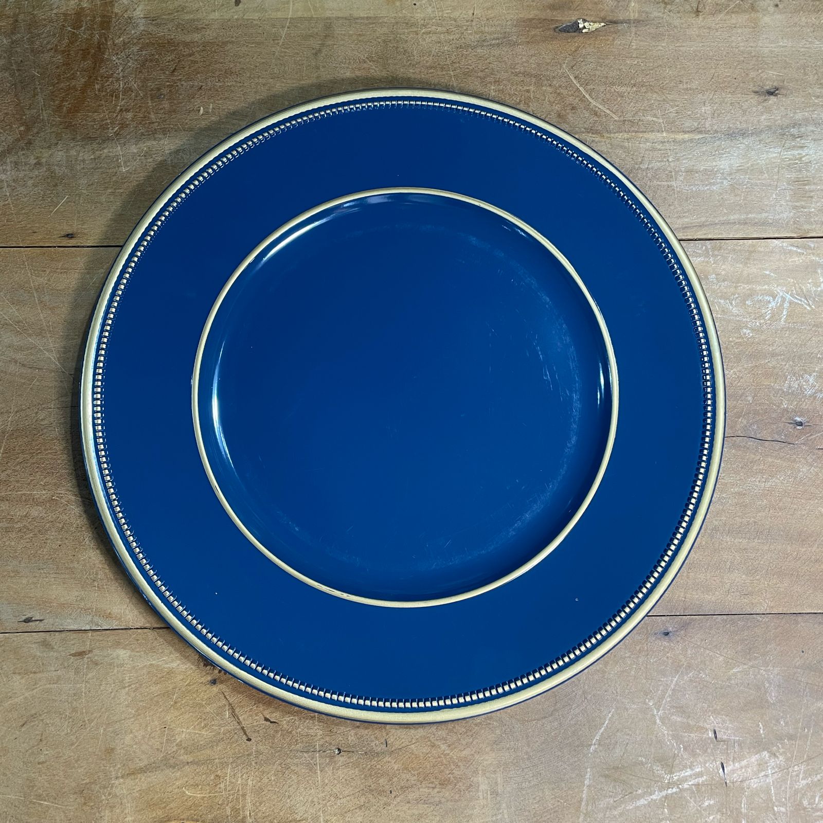 SOUSPLAT MELAMINA AZUL COM BORDA OURO