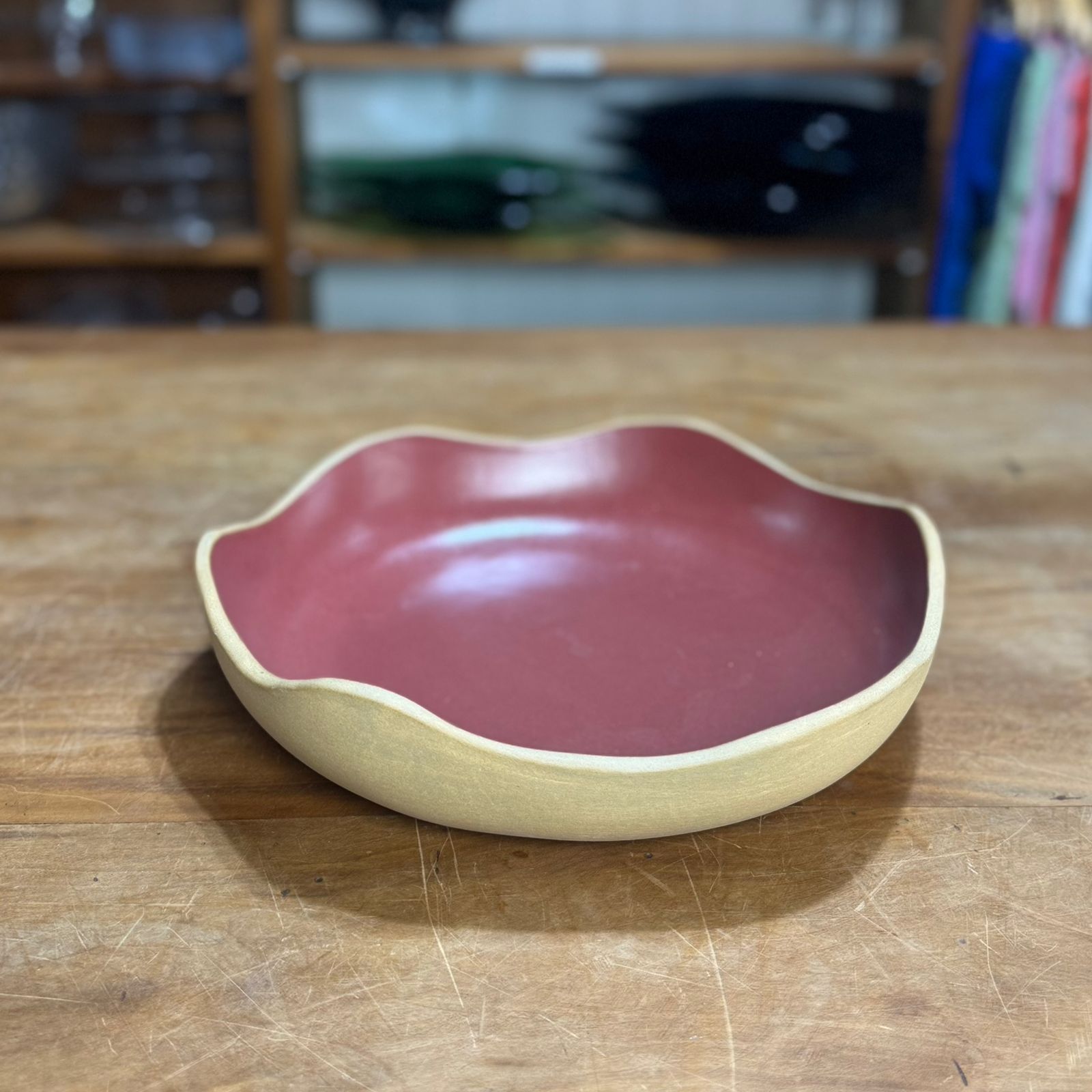 TRAVESSA CERAMICA NATURAL MARSALA BORDA IRREGULAR