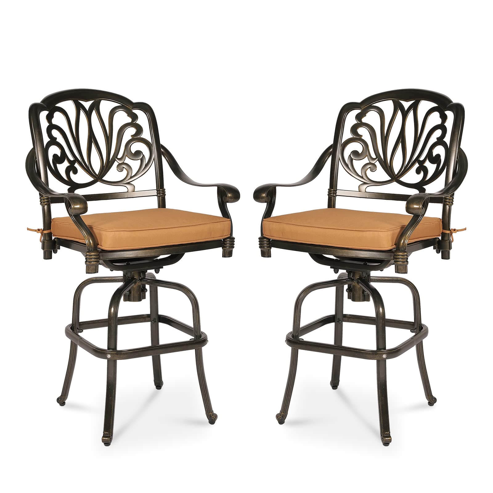 Meetwarm All-Weather Cast Aluminum Bar Height Outdoor Chairs