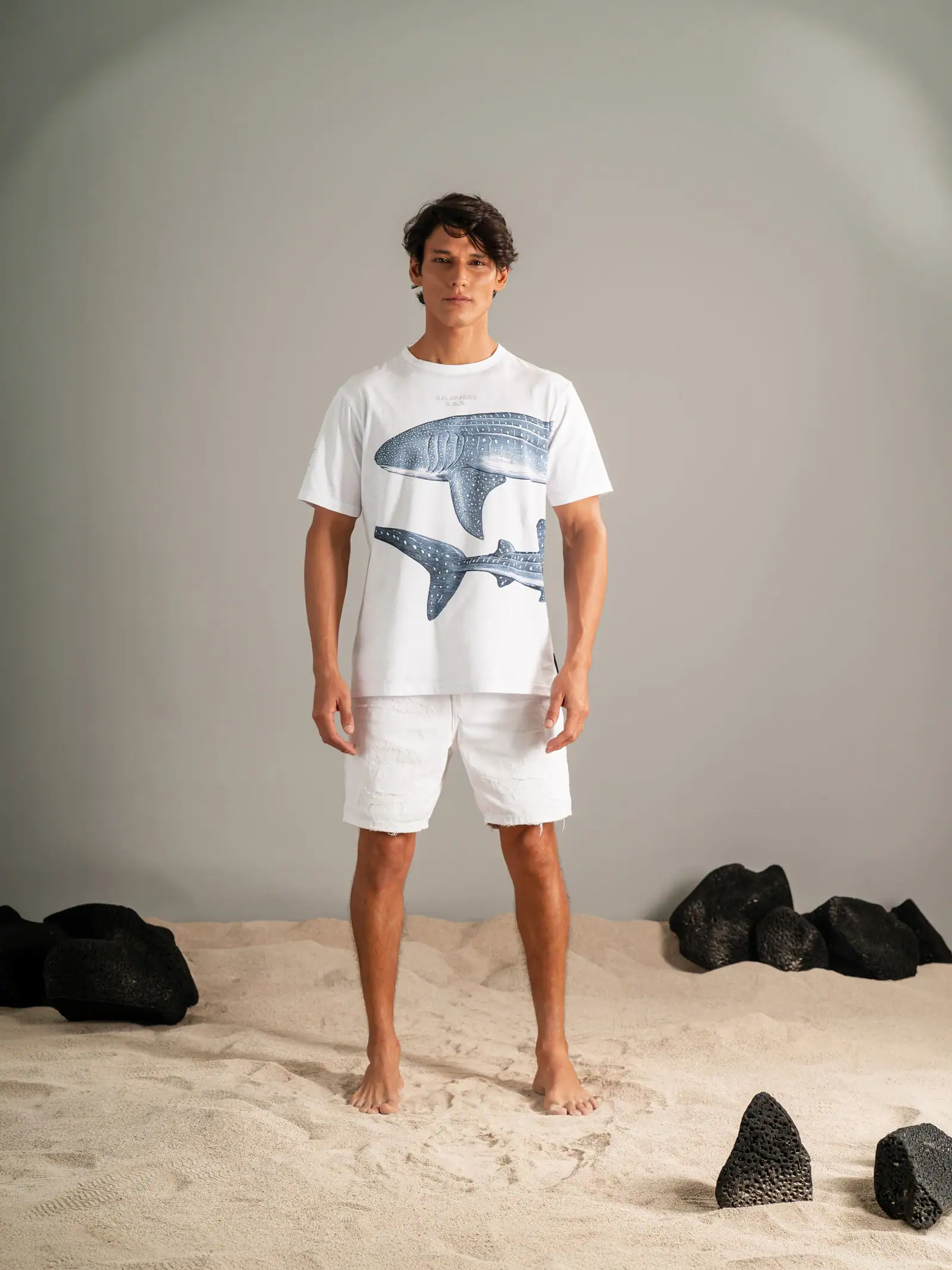 Camiseta Tiburón Ballena Activista Blanca