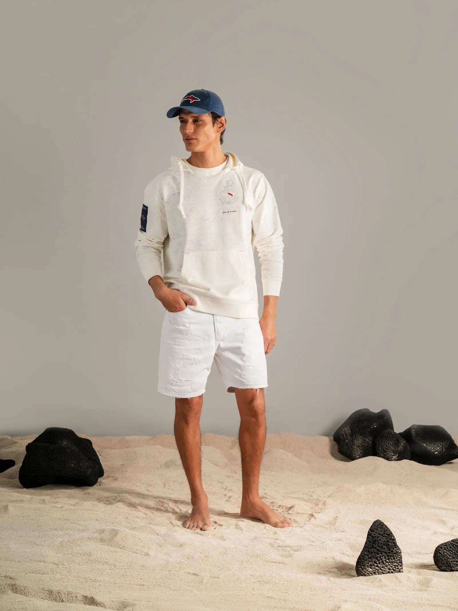 Sudadera con Capucha Copa Náutica Nácar_1