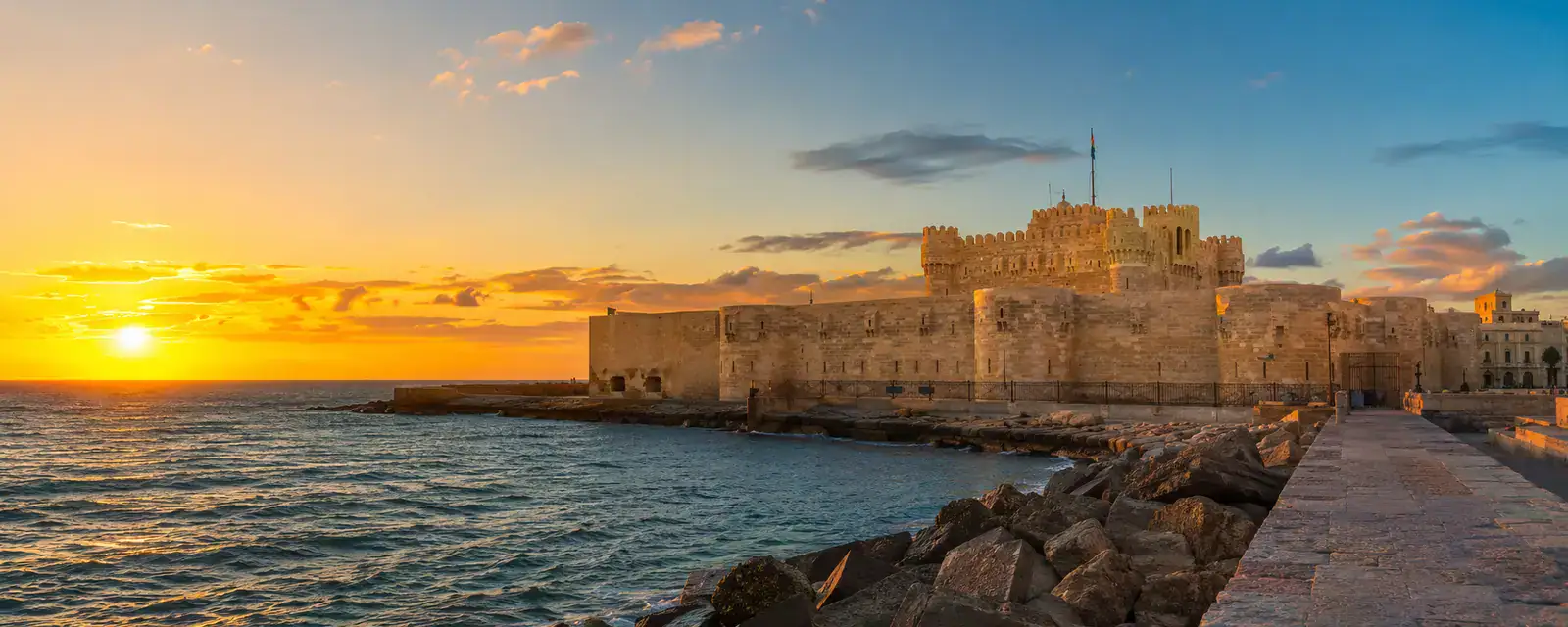 Qaitbay Citadel on the Mediterranean coast of Alexandria Egypt