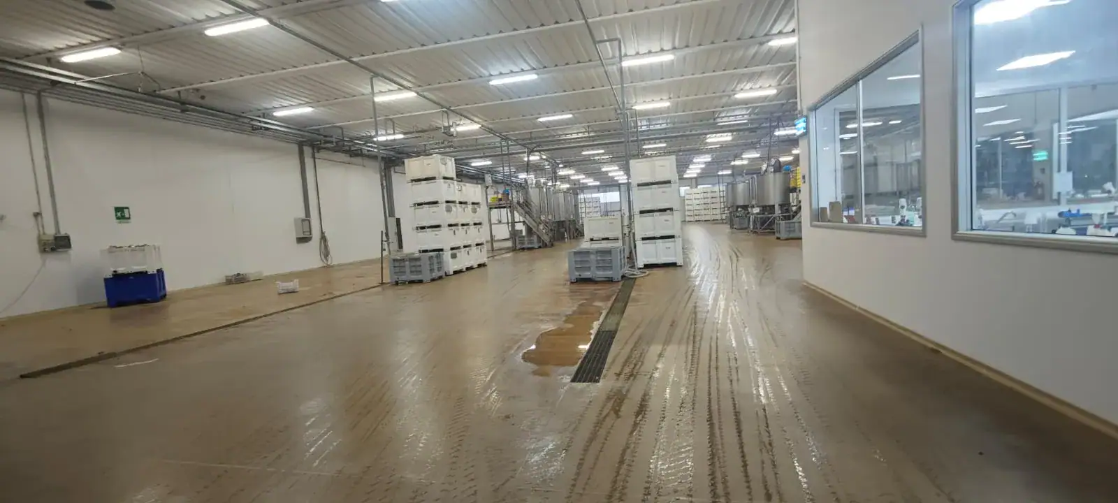 Dettaglio superficie in poliuretano cemento, area produzione industria agroalimentare