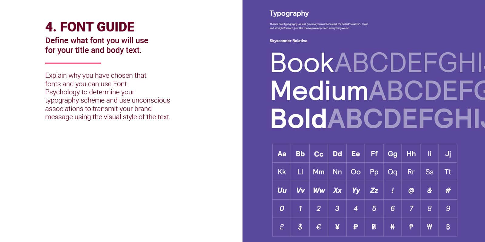 Font Guidelines in brand style guide