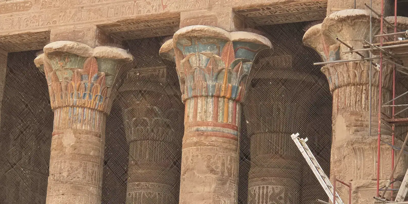 Restored front columns of the Temple of Esna