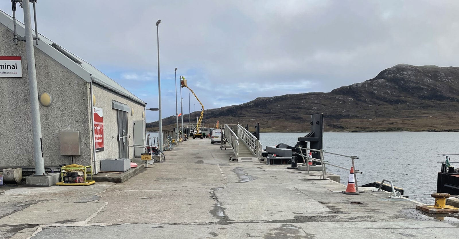 Lochmaddy Pier waterproofing application using AQURON 2000 spray system