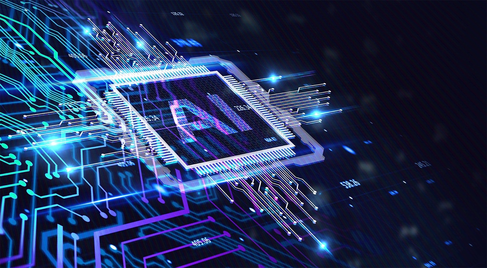 Visualization of an AI processor.