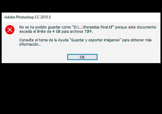 Guardar archivos grandes en Photoshop y verlos en Lightroom