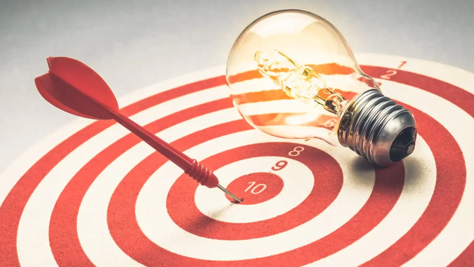 A dart board, symbolizing goal acquisition