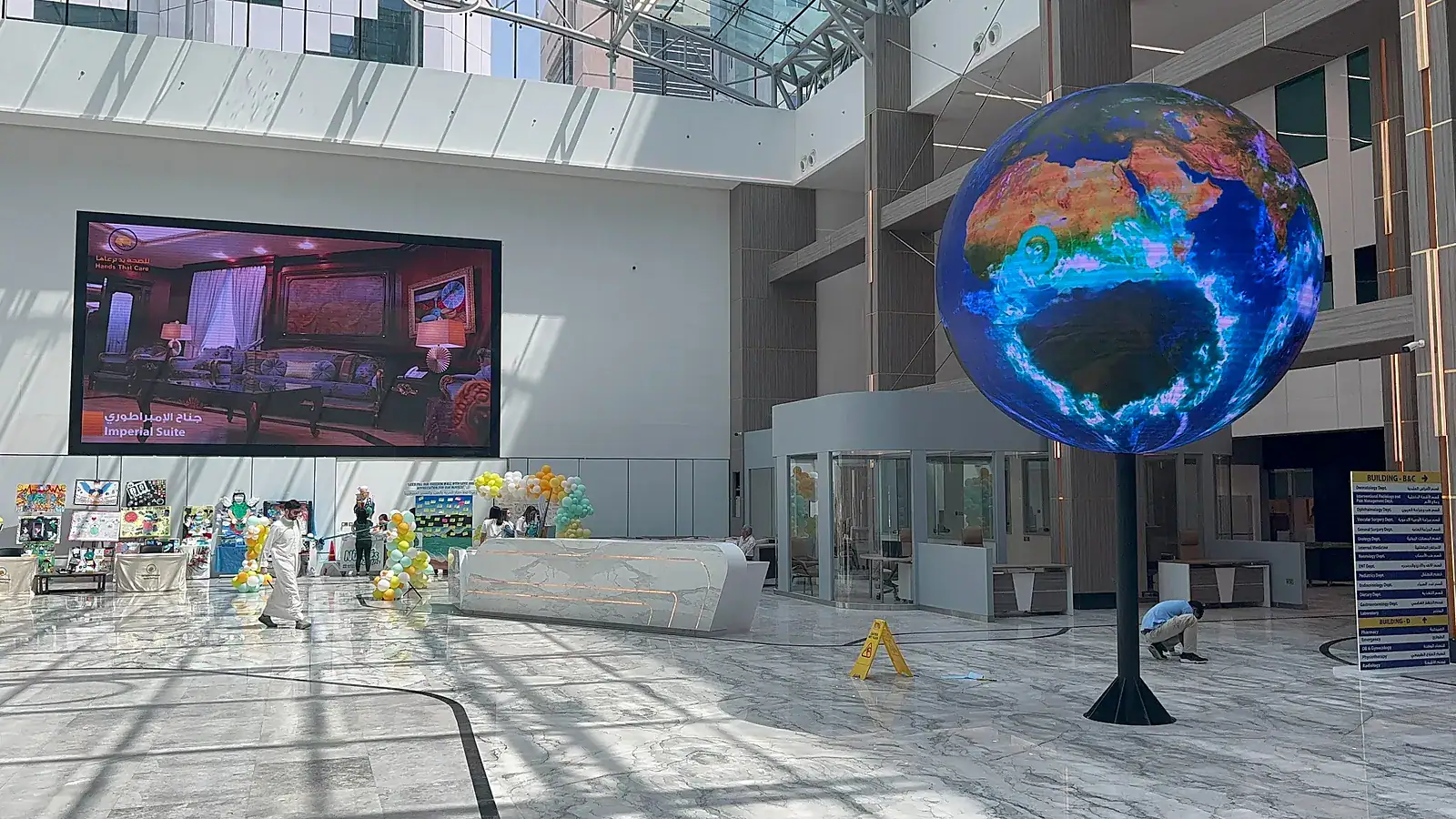 YUCHIP creative LED sphere display for architectural and commercial spaces