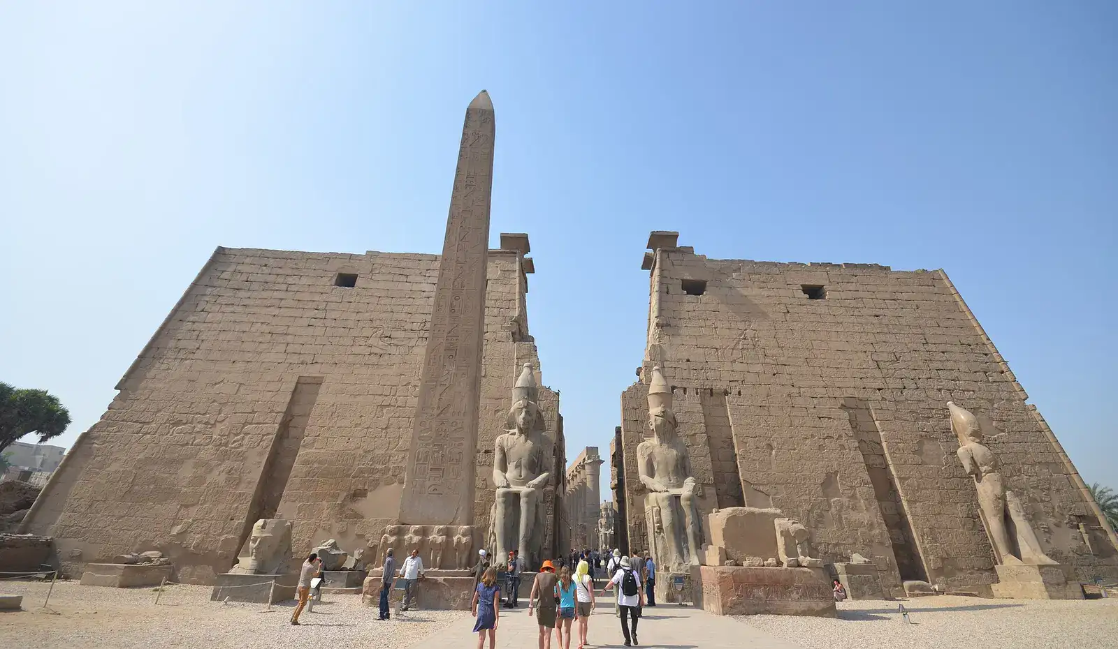 Front view of Ramses II’s monumental first pylon