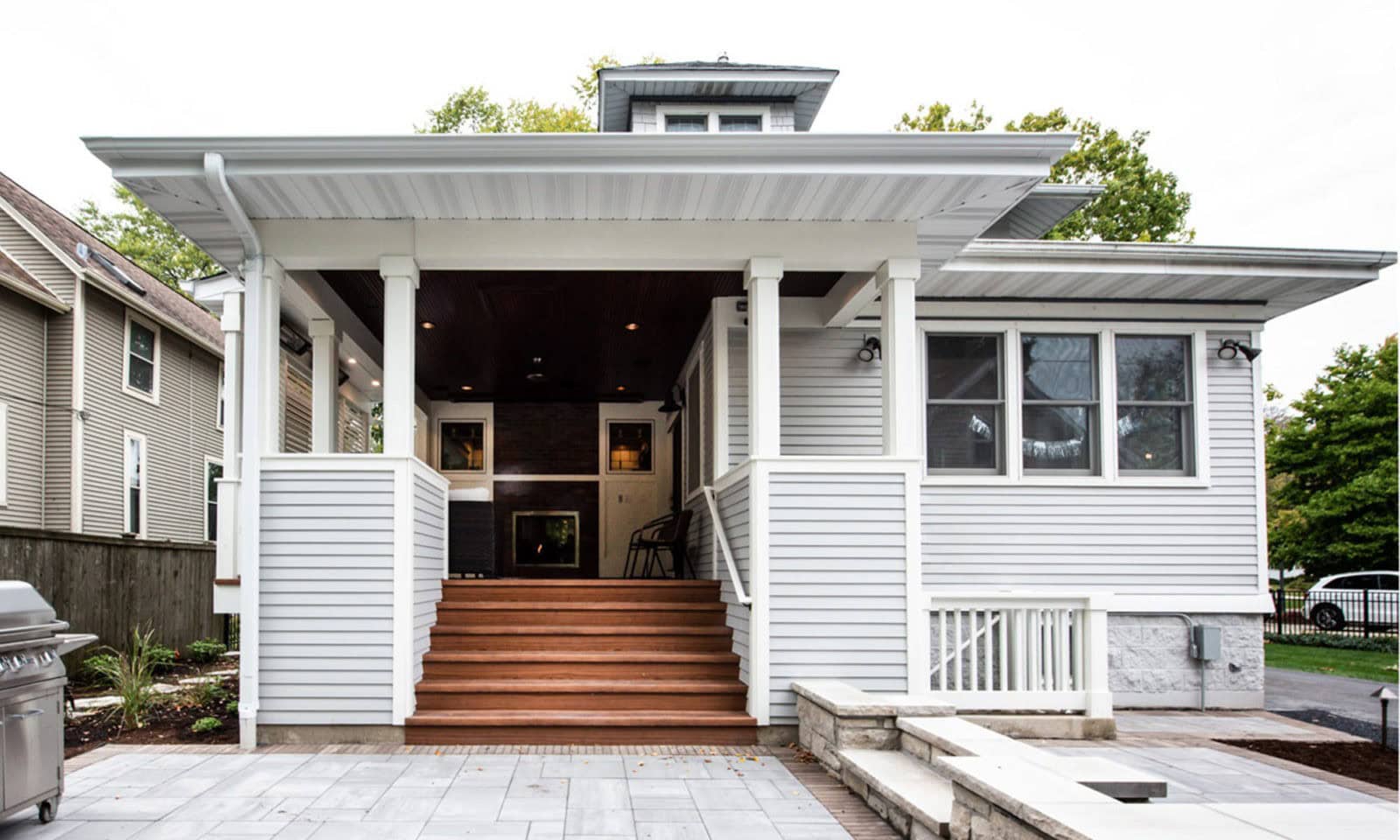 exterior view of craftsman porch addition