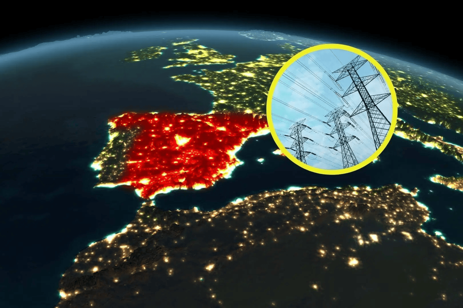 colapso de la red eléctrica en España
