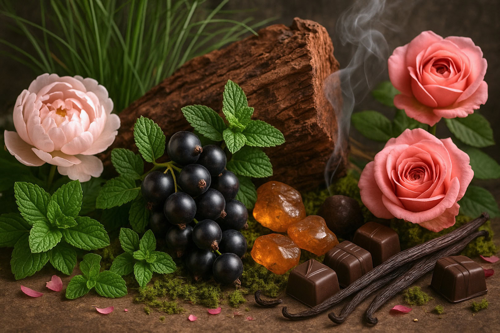 Blackcurrant adds juicy fruitiness, green freshness, and subtle musky depth to perfumes. Used in fruity florals, chypres, gourmands, and green fragrances, it brings vibrancy and complexity to compositions.