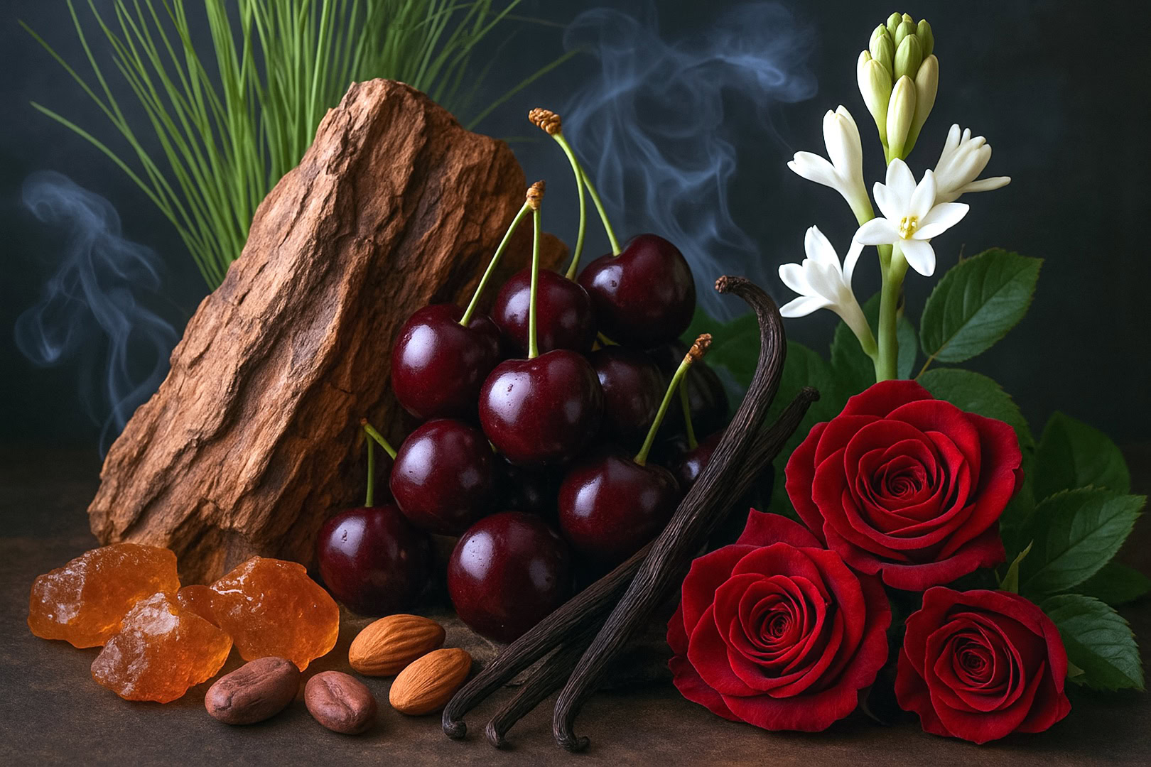 Black cherry brings depth and richness to perfumes, weaving through gourmand, floral, and oriental structures. Blended with spices, amber, woods, or paired with florals like tuberose, jasmine, and rose, it creates a sensual, resonant character that enhances chocolate, vanilla, and almond accords.
