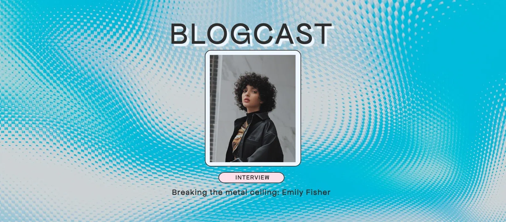 An image of a Facebook cover photo design that features an upcoming interview on a blog podcast.