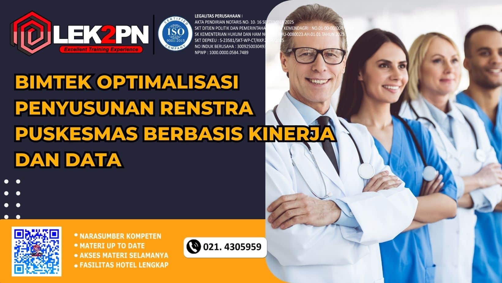 BIMTEK OPTIMALISASI PENYUSUNAN RENSTRA PUSKESMAS BERBASIS KINERJA DAN DATA