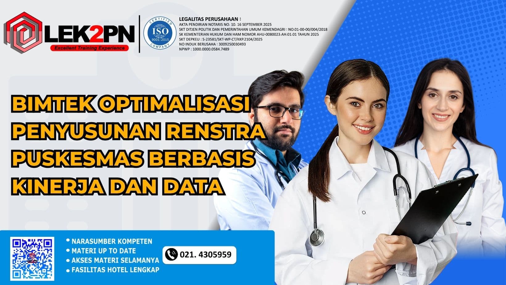 BIMTEK OPTIMALISASI PENYUSUNAN RENSTRA PUSKESMAS BERBASIS KINERJA DAN DATA