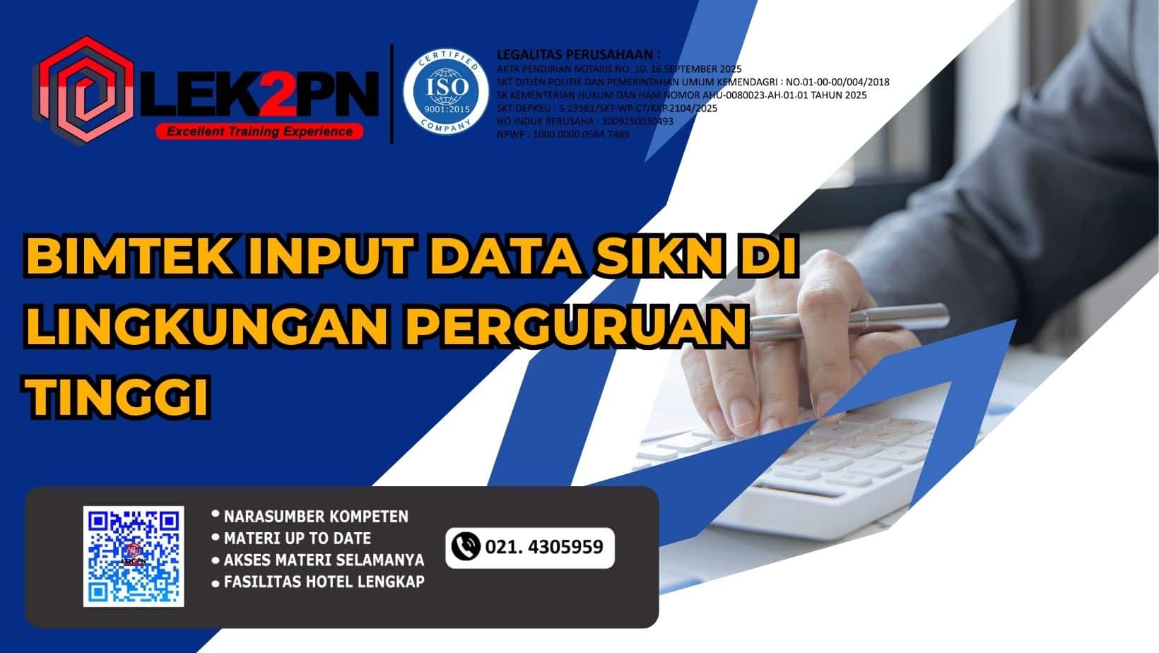 BIMTEK OPTIMALISASI INPUT DATA DAN INTEGRASI ARSIP DIGITAL MELALUI SISTEM INFORMASI KEARSIPAN NASIONAL (SIKN) UNTUK MEWUJUDKAN TATA KELOLA KEARSIPAN PERGURUAN TINGGI YANG MODERN DAN TERINTEGRASI