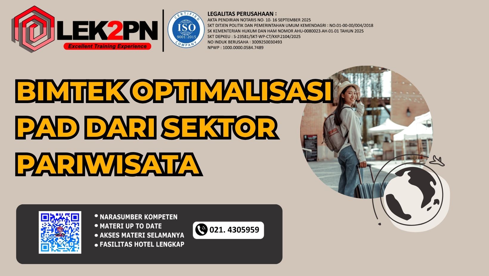 Bimtek Optimalisasi PAD dari Sektor Pariwisata