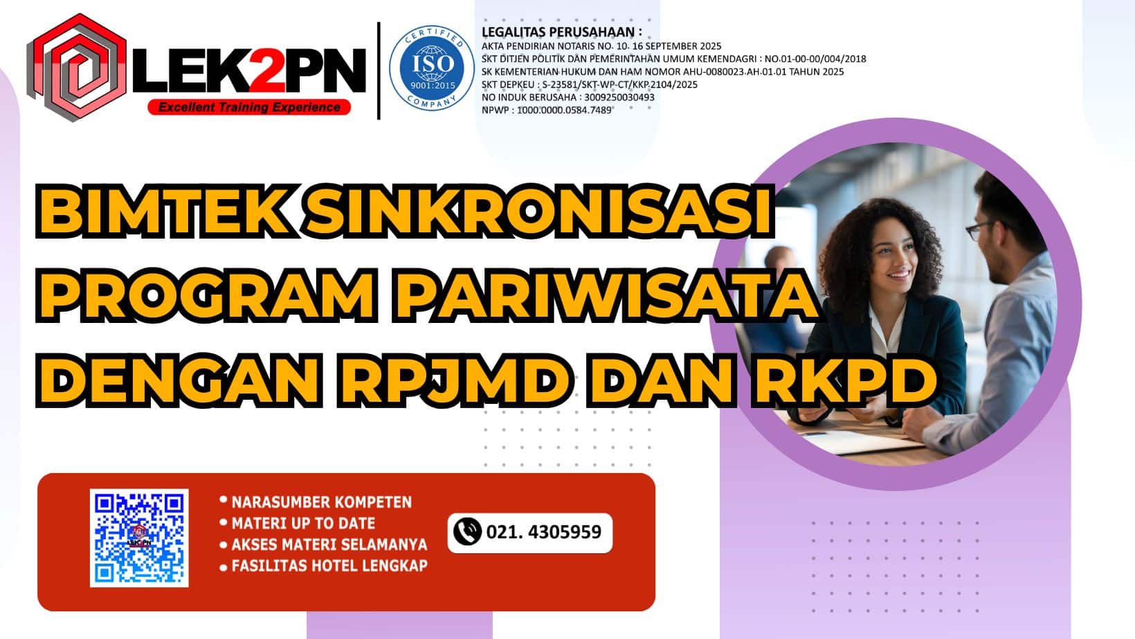 Bimtek Sinkronisasi Program Pariwisata dengan RPJMD dan RKPD