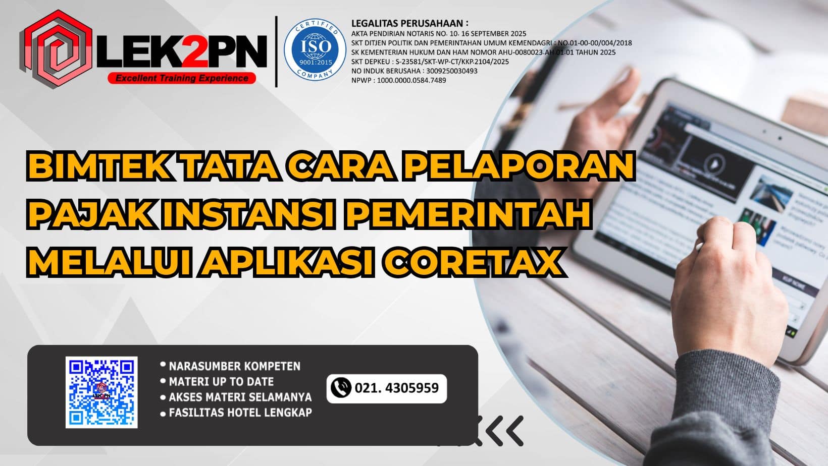 Bimtek Tata Cara Pelaporan Pajak Instansi Pemerintah melalui Aplikasi Coretax