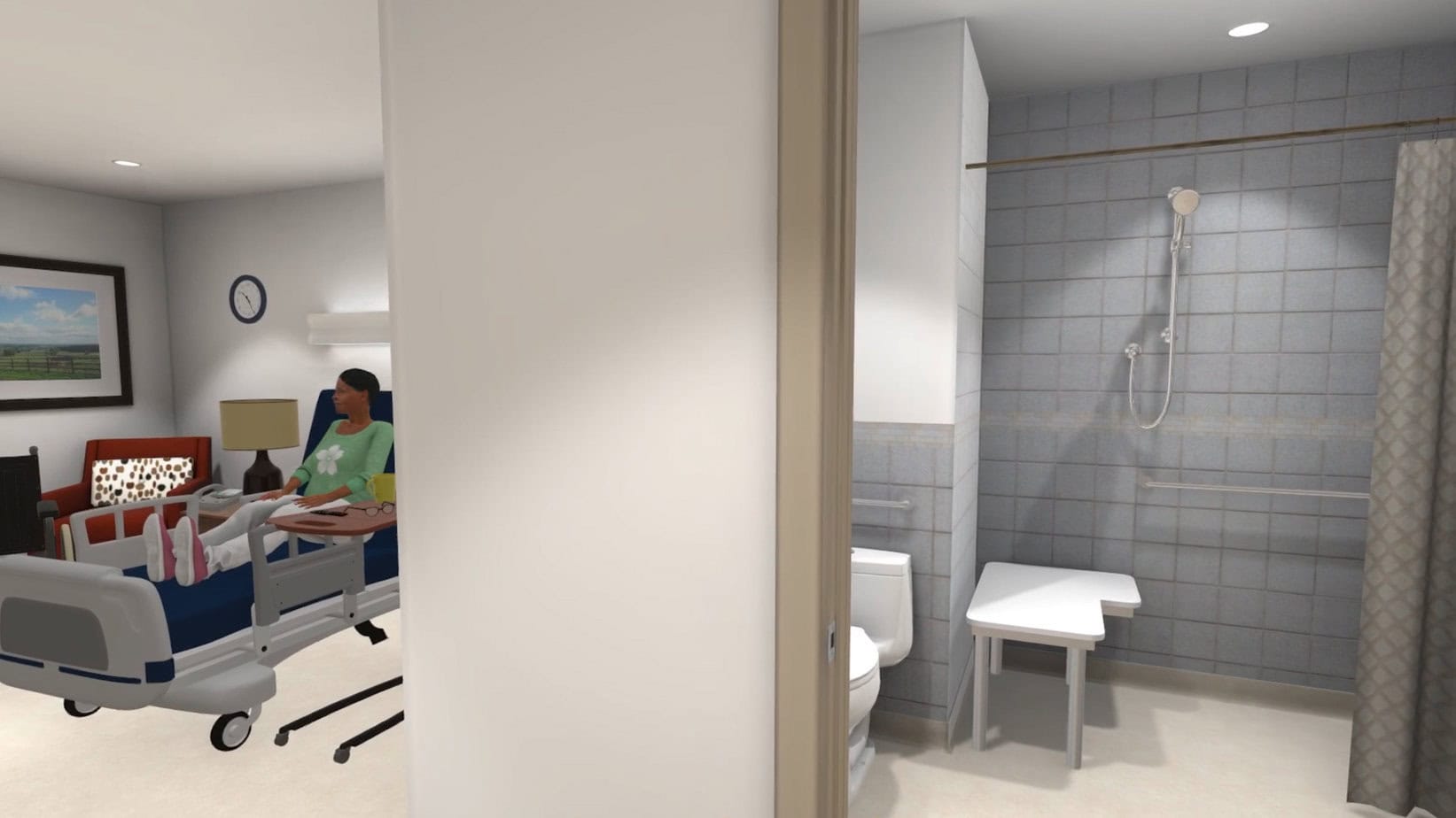 VR long term care simulation Long term care facility in VR simulation