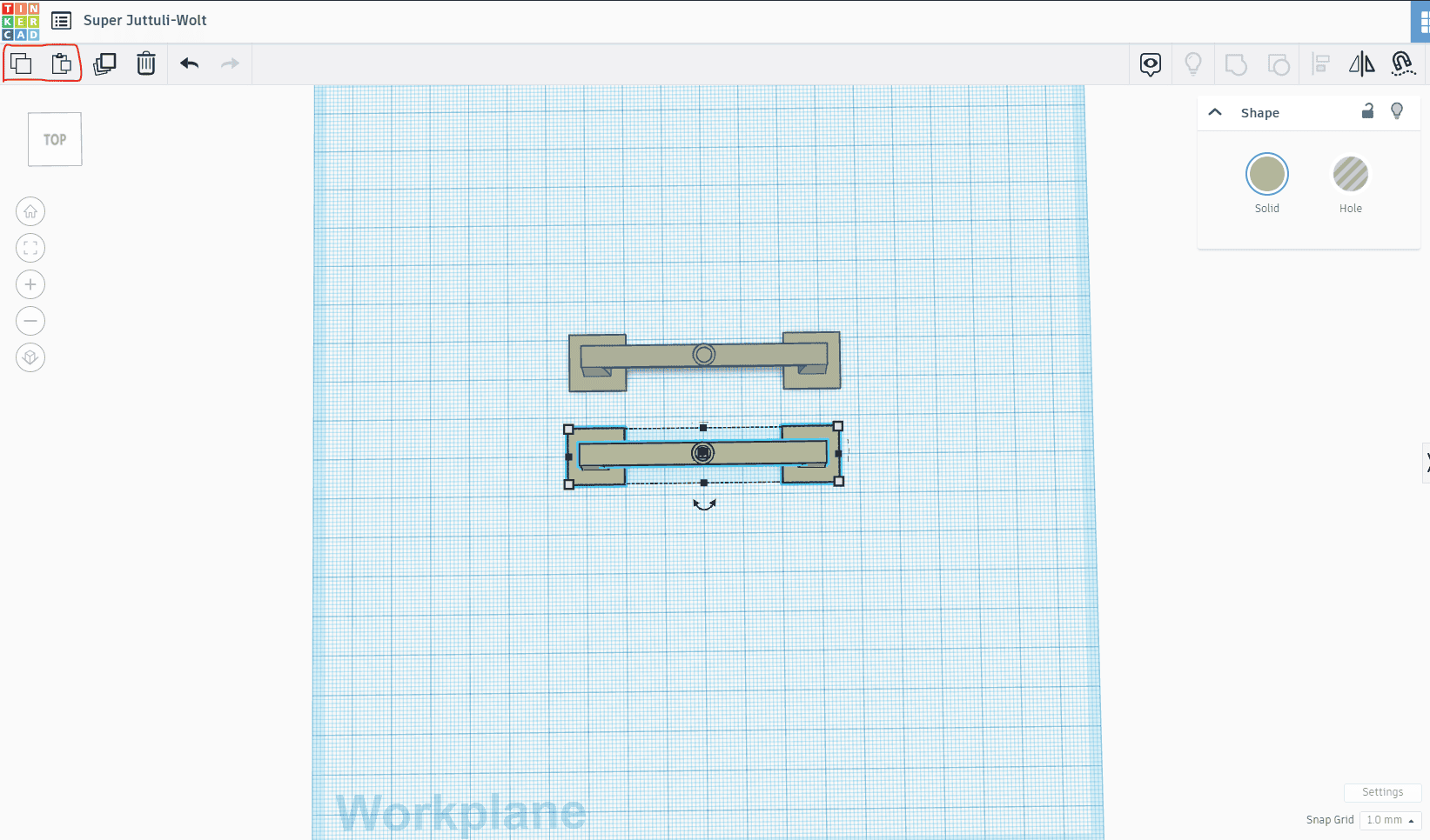 copy pasting in tinkercad