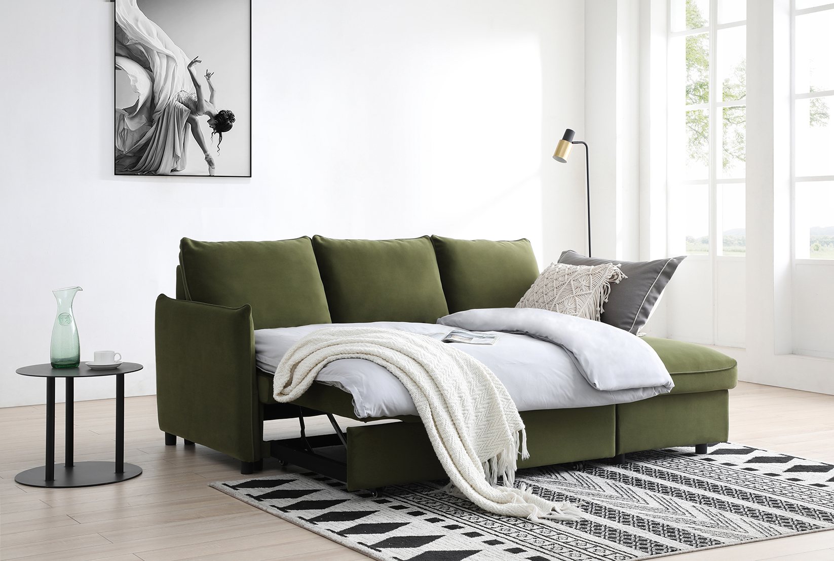 KY355 BLAIRE CORNER SOFABED OLIVE LIFESTYLE (2)