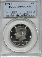 1992-S PCGS PR69RD DCAM