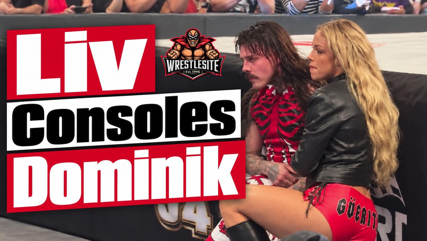 Liv Morgan consoles Dominik Mysterio backstage following his AAA Mega Championship loss at TripleManía 34