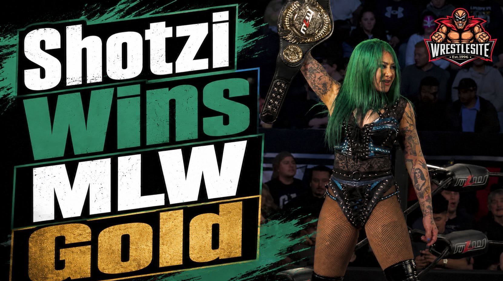 Shotzi Blackheart celebrates after defeating Shoko Nakajima to win the MLW Women’s World Championship on MLW Fusion