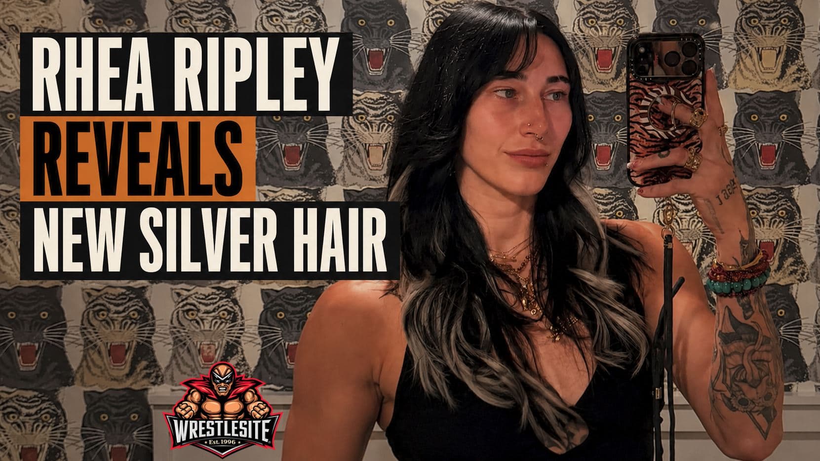 Rhea Ripley reveals silver and black hairstyle while recovering from recent knee surgery away from WWE