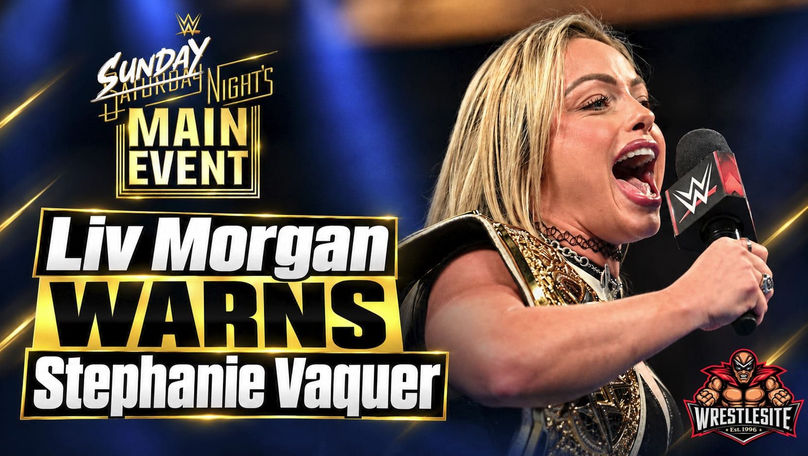 Liv Morgan addresses the Atlanta crowd and promises to defeat Stephanie Vaquer during their Women’s World Championship rematch
