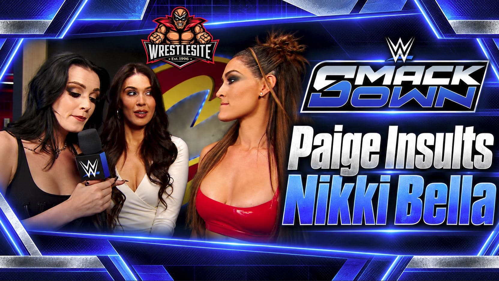 Paige confronts Nikki Bella during a heated WWE SmackDown exchange before their Mexico City showdown