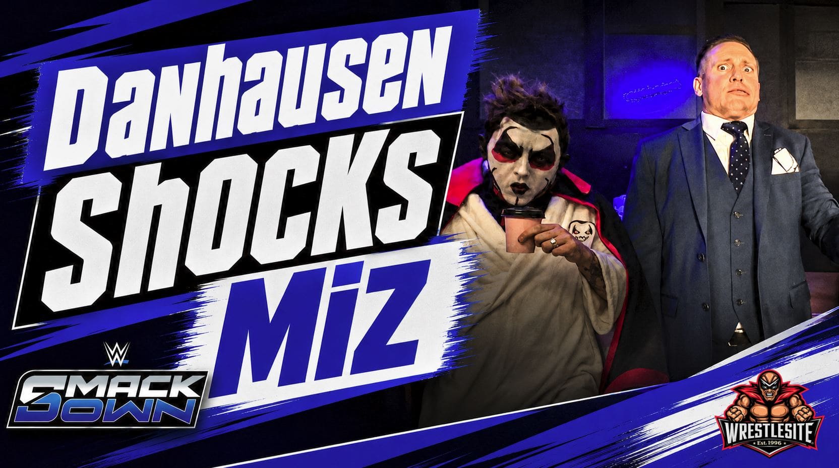 Danhausen watches as The Miz gets electrocuted by a strange gadget during WWE SmackDown