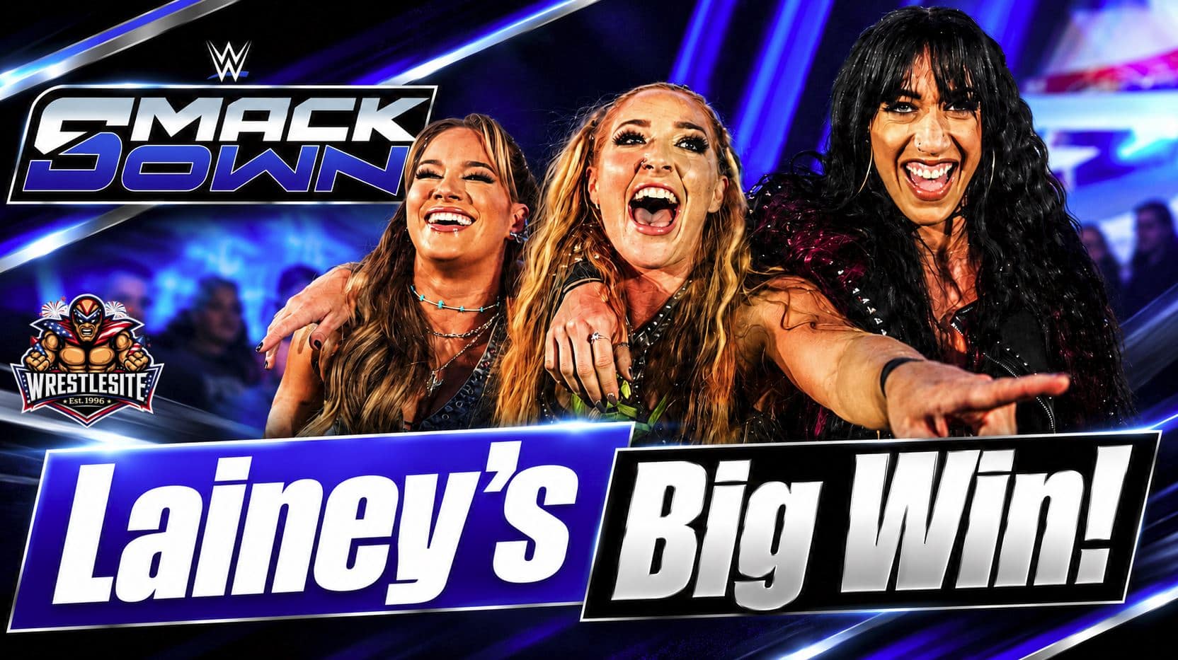 Lainey Reid hits a running knee on Brie Bella during WWE SmackDown after Fatal Influence interference