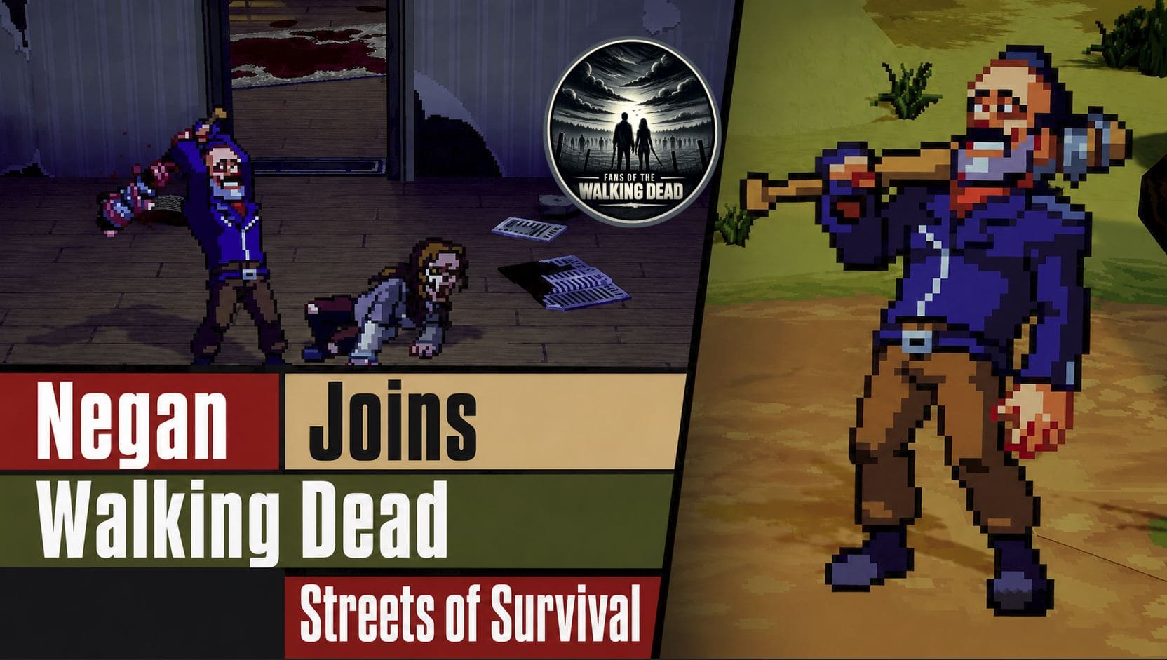 Negan joins Walking Dead Streets of Survival as a playable fighter wielding Lucille when game launches September