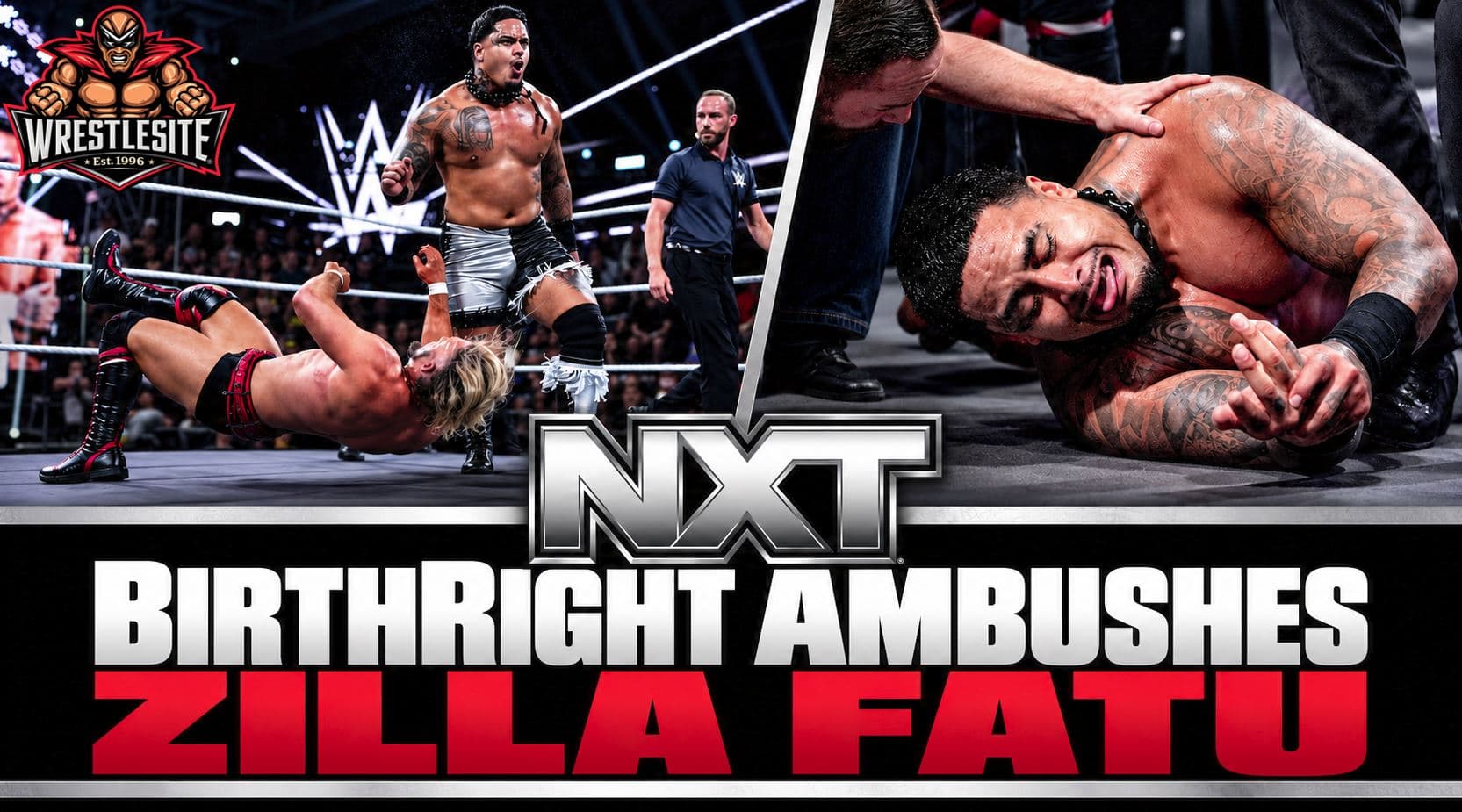 BirthRight attacks Zilla Fatu and targets his hand after his victory over Lexis King’s interference
