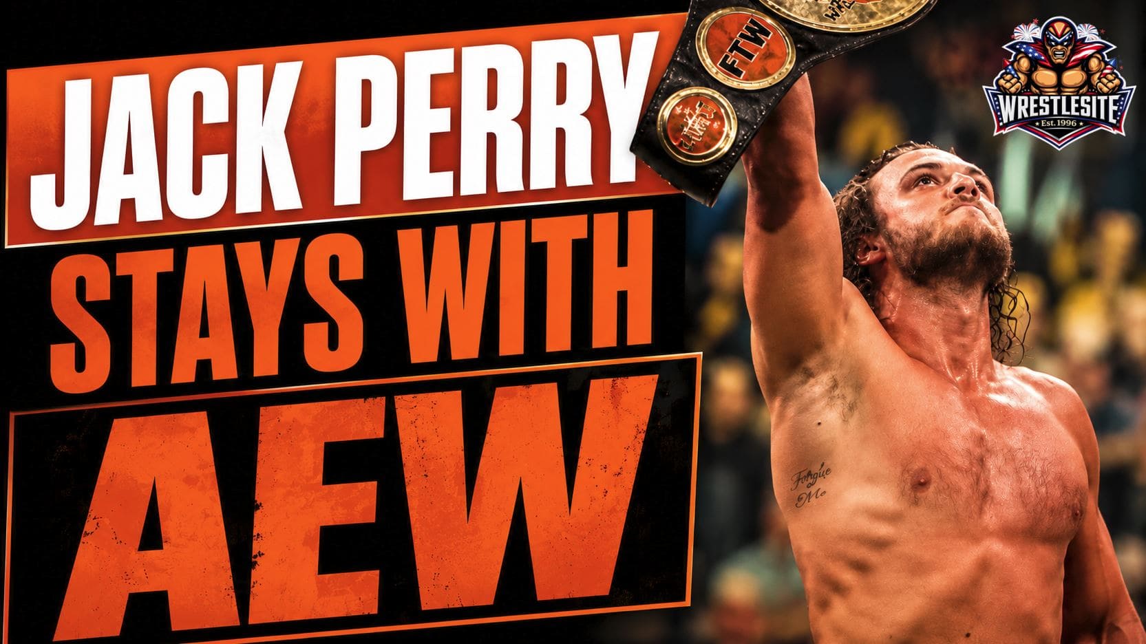 Jack Perry shakes hands with Tony Khan after re-signing with AEW during Dynamite announcement