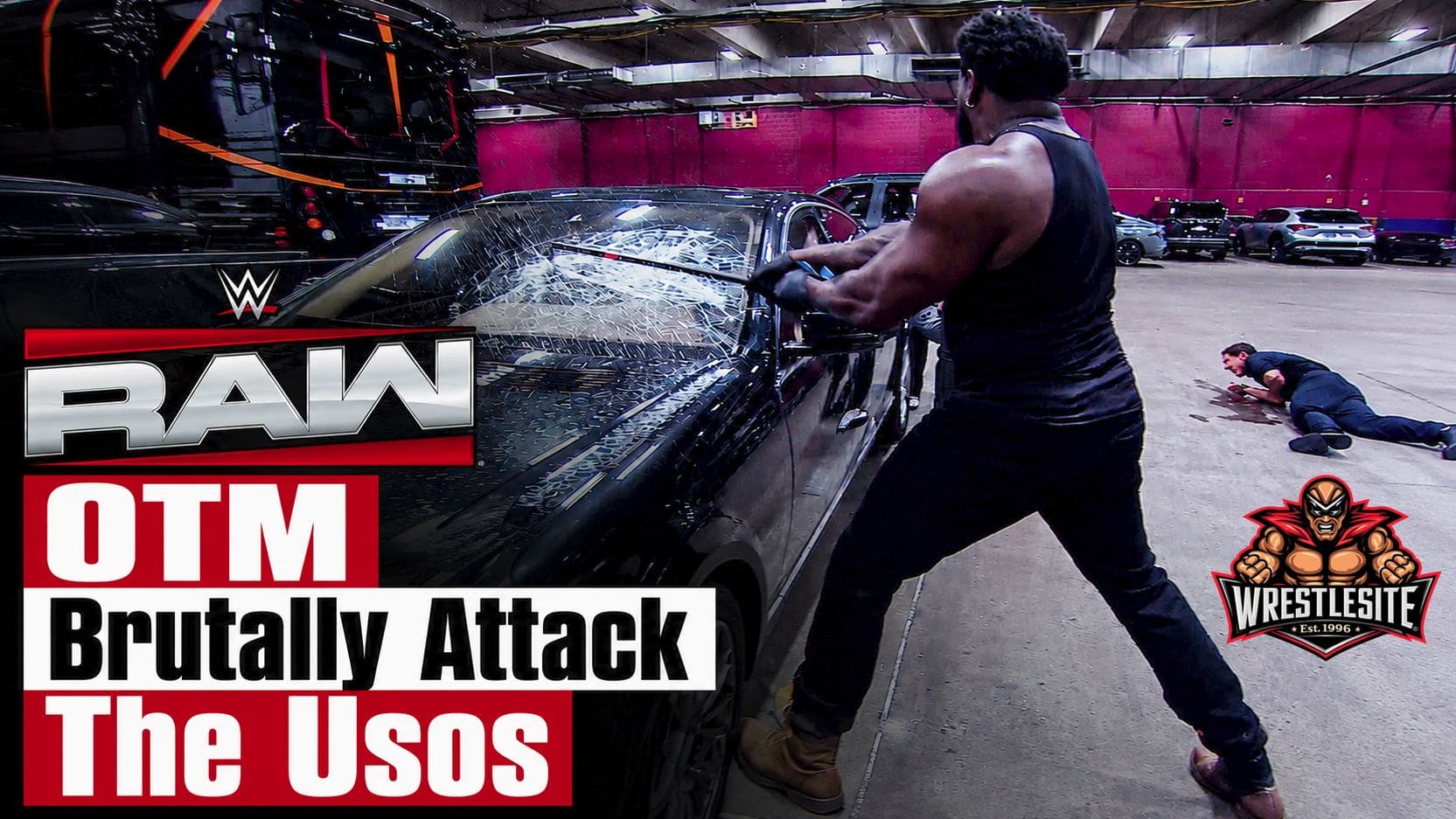 Royce Keys, Bronco, Nima, and Lucien Price brutally attack The Usos during chaotic parking lot brawl