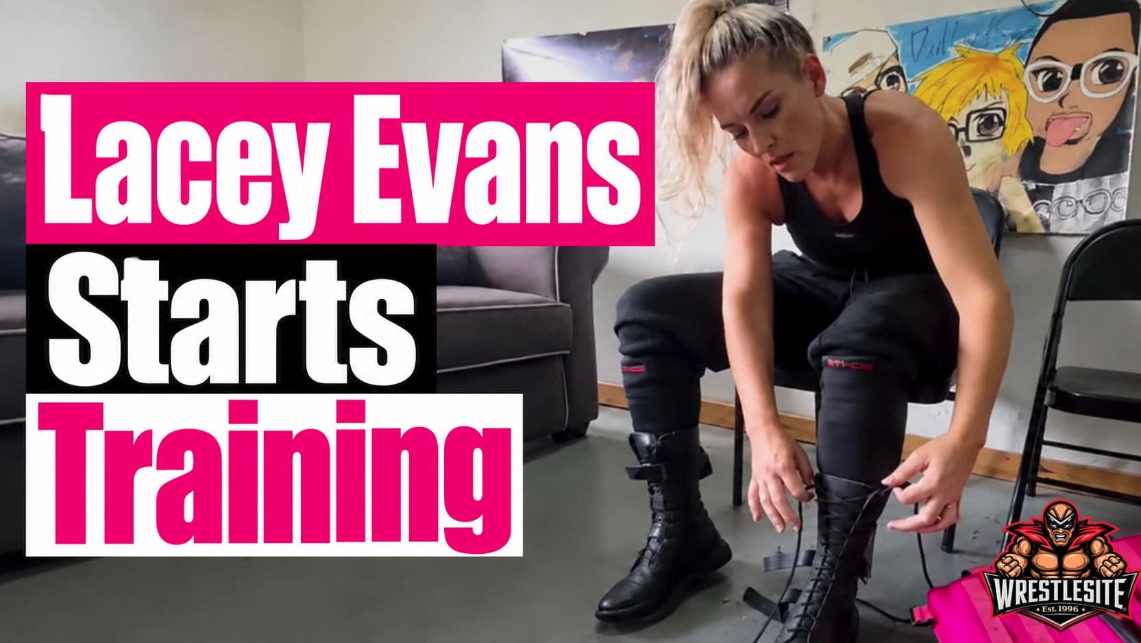 Lacey Evans trains inside the ring at D-Von Dudley’s wrestling school ahead of a possible comeback