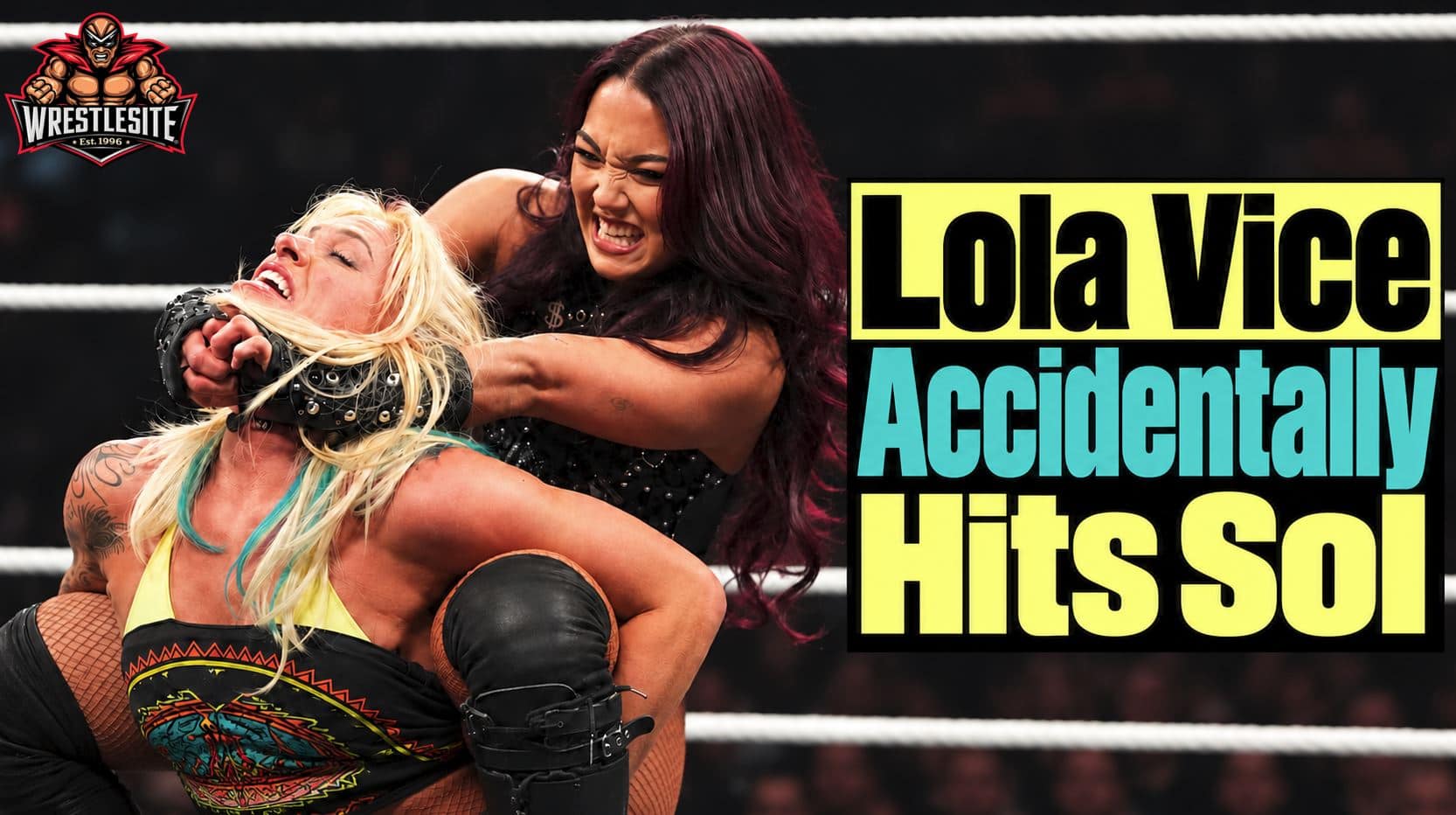 Lola Vice accidentally strikes Sol Ruca during their WWE Raw tag match against Judgment Day