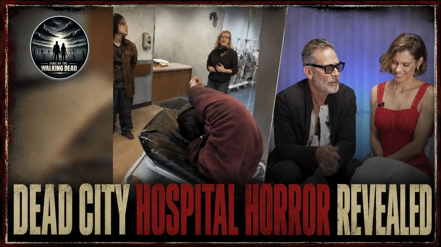 Lauren Cohan and Jeffrey Dean Morgan react to behind-the-scenes footage from the hospital storyline in Dead City Season 3 Episode 3